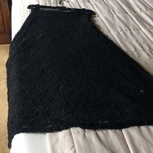 Black lace skirt, lined, tummy control, size M